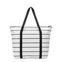 Pinstripe Zipper Tote